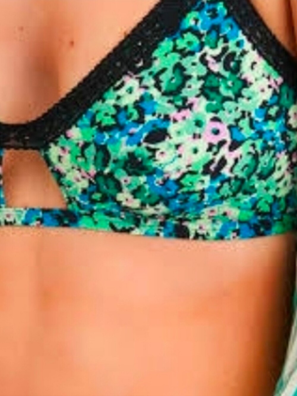 Aerie Ladies Smoothez Microfiber Floral Print Cut-Out Bralette
